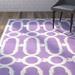 Black 45 x 0.25 in Area Rug - Wrought Studio™ Sheeran Geometric Handmade Hooked Cotton Purple Area Rug Cotton | 45 W x 0.25 D in | Wayfair