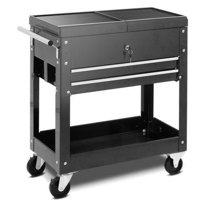 Costway Rolling Mechanics Tool Cart Slide Top Utility Storage Cabinet Organizer 2 Drawers