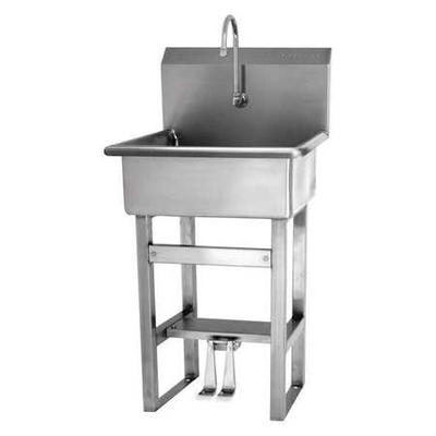 SANI-LAV 524-0.5 Floor Mount, 1 Hole, Double Knee Pedal, Stainless, Hand Sink