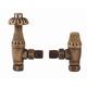 Westminster TRV Traditional Themed Thermostatic Antique Radiator Valve Set Pair (Antique Brass WESTRVAB)