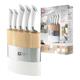 Richardson Sheffield Fusion 5 Piece Kitchen Knife Block Set, White, Stainless Steel, 18 x 10 x 37.6 cm