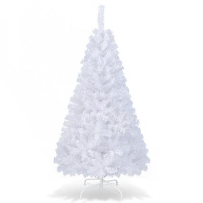 Costway 6 ft White Artificial PVC Christmas Tree w/ Stand-6 ft