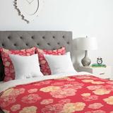 House of Hampton® Blossoms on Coral Duvet Cover Set Microfiber in Pink/Yellow | Twin/Twin XL | Wayfair EUNH5511 33410662