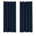 Deconovo Super Soft Eyelet Curtains Thermal Insulated Blackout Curtains for Bedroom 66 x 54 Inch Navy Blue 2 Panles
