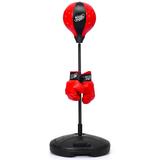 Costway Kids Adjustable Stand Punching Bag Toy Set with Boxing Glove