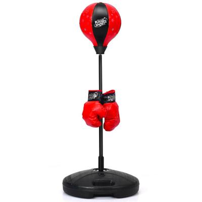 Costway Kids Adjustable Stand Punching Bag Toy Set with Boxing Glove-Red