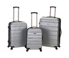 Melbourne 3 Piece Expandable ABS Spinner Luggage Set - Silver