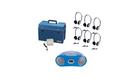 6 Piece Person Listening Center Set with Bluetooth CD/Cassette/FM Boombox and Personal On-Ear Headph