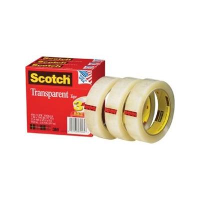 Transparent Tape 600 72 3PK, 1" x 2592", 3" Core, Transparent, 3/Pack, Clear