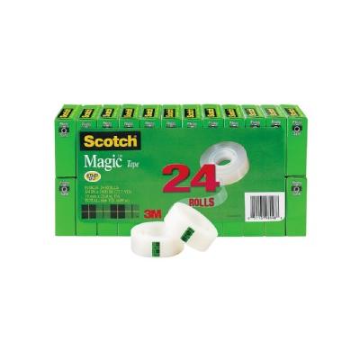 Magic Tape Value Pack, 3/4" x 1000", 1" Core, Clear, 24/Pack