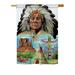 Breeze Decor Native American 2-Sided Polyester House/Garden Flag Metal in Black/Blue/Brown | 40 H x 28 W in | Wayfair BD-PA-H-111064-IP-BO-DS02-US