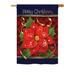 Breeze Decor Poinsettia Love 2-Sided Polyester House/Garden Flag Metal in Red/Black | 40 H x 28 W in | Wayfair BD-XM-H-114087-IP-BO-DS02-US