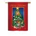 Breeze Decor Merry Christmas Tree 2-Sided Polyester House Flag in Blue/Green/Red | 40" H x 28" W | Wayfair BD-XM-H-114079-IP-BO-DS02-IM