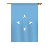 Breeze Decor Micronesia 2-Sided Polyester House Flag in Blue/White | 18.5" H x 13" W | Wayfair BD-CY-G-108352-IP-BO-DS02-US