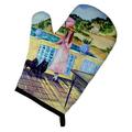 Caroline's Treasures Lady w/ her Schipperke Oven Mitt Polyester in Blue/Green/Yellow | 8.5 W in | Wayfair 7267OVMT