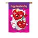 Breeze Decor Happy Valentine's Day 2-Sided Polyester House/Garden Flag in Indigo/Pink/Red | 18.5 H x 13 W in | Wayfair BD-VA-G-101040-IP-BO-DS02-US