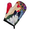 Caroline's Treasures Lady w/ her Papillon Oven Mitt Polyester in Brown/Green/Red | 8.5 W in | Wayfair SS8523OVMT