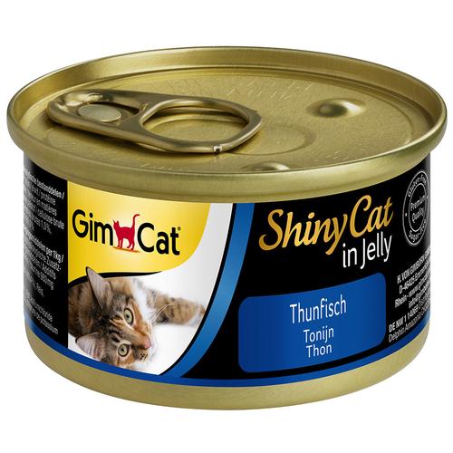 12x70g ShinyCat Jelly Thunfisch GimCat Katzenfutter nass