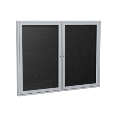 2-Door Aluminum Frame Outdoor Enclosure Vinyl Letterboard - Black, pa23648bx-bk-ghe, pa23648bx bk gh