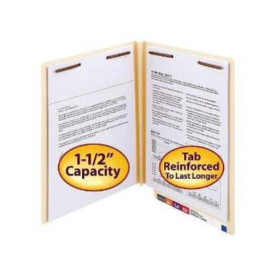 End Tab Heavy W-Fold Expansion Letter Folders with Two Fasteners- Manila (50 per Box), Off White