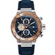 Guess Collection Men's Bold Blue Leather Band Steel Case Sapphire Crystal Quartz Analog Watch X56011G7S