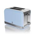 Swan ST19010BLN Retro 2-Slice Toaster with Defost/Reheat/Cancle Functions, Cord Storage, 815W, Retro Blue