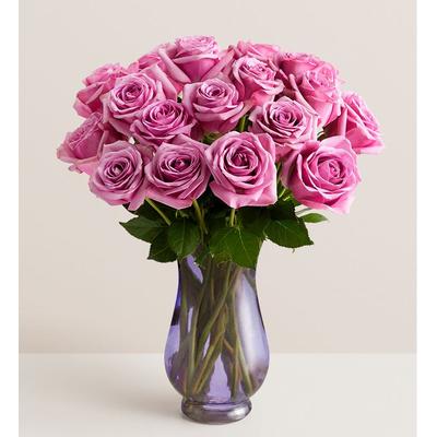 1-800-Flowers Flower Delivery Passion For Purple Roses 24 Stems W/ Purple Vase | Same Day Delivery Available