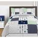 Sweet Jojo Designs Woodsy Microfiber Comforter Set Microfiber in Green/Blue/Navy | Full/Queen Comforter + 2 Standard Shams | Wayfair