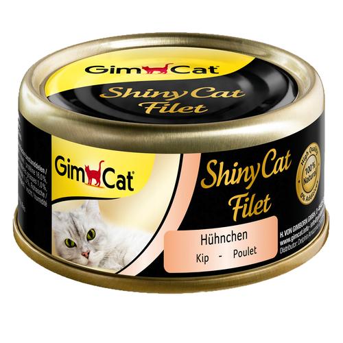 24 x 70 g GimCat ShinyCat Filet Dose Hühnchen - Katzenfutter Nass