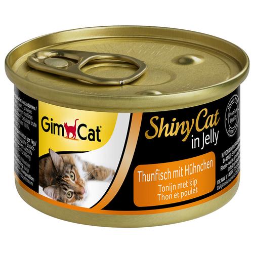 24x70g ShinyCat Jelly Thunfisch & Hühnchen GimCat Katzenfutter nass