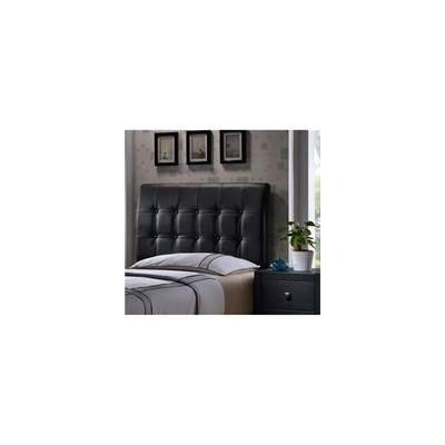 1281-570 Black Faux Leather Lusso Queen Headboard Set