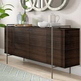 Brayden Studio® Citlali Baxton Buffet Table Wood/Metal in Black/Brown/Gray | 33 H x 71 W x 18 D in | Wayfair BRYS7299 34380386