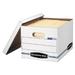 15 x 12 x 10 Stor/File Storage Box, Letter/Legal, Lift-off Lid- White/Blue (4 per Carton), Multicolo