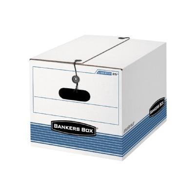 Stor/File Exrta Strength Storage Box, Letter/Legal, White/Blue 12/Carton