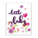 Stupell Industries Little Lady Typography Floral Wall Plaque Canvas in Indigo/Pink | 15 H x 10 W x 0.5 D in | Wayfair brp-1813_wd_10x15