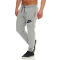 Nike Men's Aw77 Flc Cuff Pants - Dark Grey Heather/Obsidian, Large