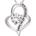 ALOV Jewelry Sterling Silver I love you with all my heart Love Heart Necklace