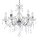 LITECRAFT 5 Light Dual Mount Chandelier Marie Therese White, Chrome, Multi Coloured, Black, Silver Acrylic Bedroom Living Room Ceiling Light (Chrome)