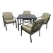 Darby Home Co Verdugo Square 4 - Person 39.37" Long Outdoor Dining Set w/ Cushions Wood/Glass in Brown | 28.54 H x 39.37 W x 39.37 D in | Wayfair