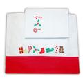 Zigozago - Baby Bedding Set Bed Linen Embroidered Sheets Christmas Set; Size: Little Bed 110 x 140 cm; Color: Red