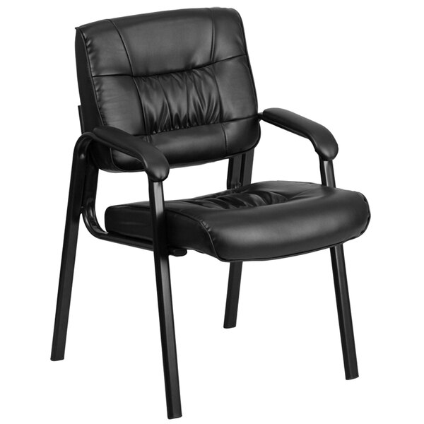 Flash Furniture BT-1404-GG Black Leather Executive Side Chair with Black Frame Finish