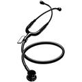 MDF MD One Stainless Steel Premium Dual Head Infant-Neonatal Stethoscope, All Black Tube, Silver Chestpieces-Headset, MDF777IBO