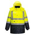 Portwest Hi-Vis 7-in-1 Contrast Traffic Jacket, Size: L, Colour: Yellow/Navy, S426YNRL