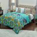 Bungalow Rose Cosette Single Quilt Polyester/Polyfill/Cotton in Blue/Green/Orange | King | Wayfair BNRS1848 34643262