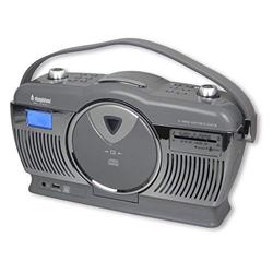 Steepletone Stirling Retro Style Portable Music System with 3 Band FM/MW/LW Radio/CD/MP3 Player - Grey