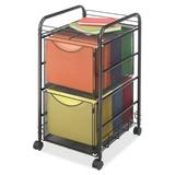 Safco Products 5212BL Onyx Mesh File Cart with 2 File Drawers Letter Size Black