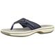 Clarks Women's Brinkley Jazz Flip Flop, Navy Synthetic, 7 UK