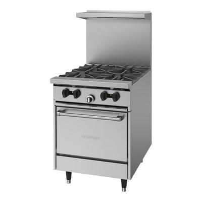 Garland SunFire Series X24-4L Natural Gas 4 Burner 24" Gas Range with Space Saver Oven - 145,000 BTU