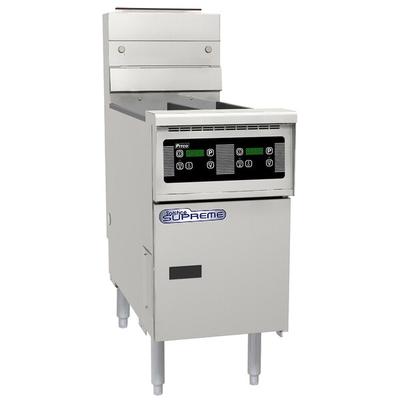 Pitco® SE14T-D 40-50 lb. Split Pot Solstice Electric Floor Fryer with Digital Controls - 208V, 3 Phase, 17kW