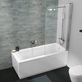 1600 x 700 Designer Square Single Ended Bath Straight Bathtub Shower Screen